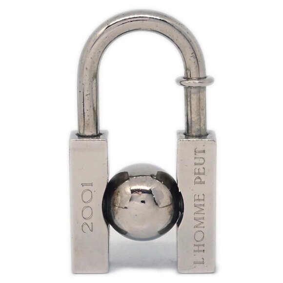 Hermes 2001 Earth Cadena Padlock Silver Small Good - Picture 1 of 4